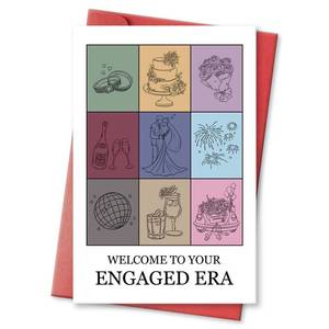 lot 12385 image: hvdler Funny Engaged Era Card for Friends, Engagement Gift for Newly Engaged Couples, Wedding Card for Bride to be, Engagement Congratulations Card for Engagement Party, Welcome to your Engaged Era