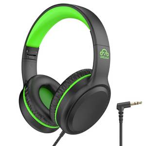 lot 12409 image: UKELALA Green Wired Headphones for Boys Portable On Ear Youth Headphones for School Airplane Travel Lightweight Portable Compatible with Pad Computer Laptop for Adults Student Children Girls Kids