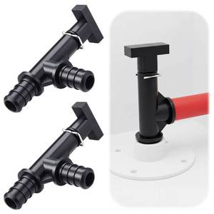 lot 12411 image: Novabright 2 Pack 12 Inch Pex Rv Low Point Drain Valve 90° Rv Low Point Drain Valves Water Line Durable Plastic Pipe Fitting for Camping Trailers Boats(Black)