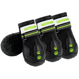 lot 12433 image: BECROWM Dog Shoes&Dog Boots for Small,Medium,Large Dogs,Waterproof Non-Slip Shoes for Winter&Hiking,Adjustable Paw Protection, for Dogs(#7(Width 2.95inch) for 66-77 lbs) (Used)
