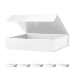 lot 12445 image: PACKHOME 6 Gift Boxes 11.5x8x2.5 Inches, Sturdy Shirt Boxes with Magnetic Lids for Multiple Occasions (Glossy White)