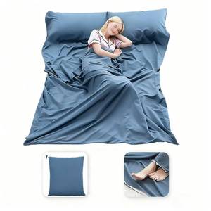 lot 12453 image: MongByYa Sleeping Bag Liner Lightweight Compact Sleeping Bag Sack Portable Clean Travel Sheet Camping Sleep Sheet for Backpacking Hotel Hiking (Mystic Blue, 82.7 X 70.9)
