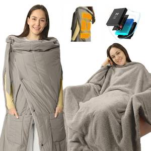 lot 13721 image: ZonLi Electric Wearable Heated Blanket, 2-in-1 Design Portable Cordless Heated Blankets Battery Operated Heated Shawl Blanket, Rechargeable Power Bank for Home, Office, Travel, Gift for Christmas