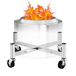 lot 13730 image: Expandable 15-27 Fire Pit Rolling Stand �� Heavy-Duty 360° Swivel & Locking Wheels, Universal Fit for Solo Stove & Ninja Fireside 360, Rust-Proof Stainless Steel for Patio, Camping, Outdoor
