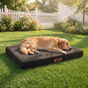 lot 13736 image: Sytopia Indestructible Dog Bed, 42 XL Chew Proof Dog Bed for Extra Large Dogs (90 lbs), Durable Waterproof Pet Bed, Chew Resistant Dog Crate Pad, Washable Cover, Indoor & Outdoor Use, Black