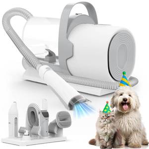 lot 13744 image: Dog Grooming Vacuum and Kit, Clipper Nail Trimmer Grinder, 2.5L Dust Cup 7 Grooming Tools 11000Pa Pet Vacuum for Shedding Grooming, Dog Hair Vacuum, Home Cleaning, PG50 Plus