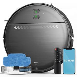 lot 13755 image: Robot Vacuum and Mop Combo, 2 in 1 Robotic Vacuum Cleaner for Pet Hair, Low Profile Automatic Vacuum Cleaner for Hard Floor and Carpet with AppVoiceRemote Control, Anti-FallAnti-Bump, Auto Recharge