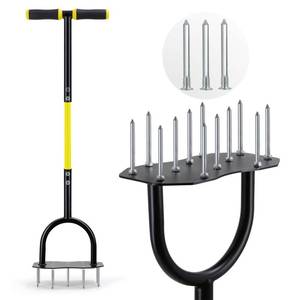 lot 13768 image: Jardineer Lawn Aerator Tool, Updated 36 Spike Aerator Lawn Tool with Longer Spikes, Pre-Assembled Manual Grass Aerator for Lawn Aeration, Soil Aerating