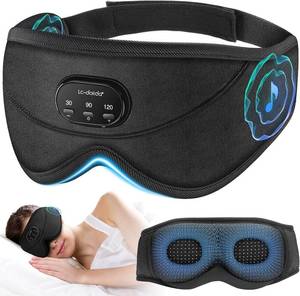 lot 14219 image: LC-dolida White Noise Sleep Mask, 3D Sleep Headphones with 16 Soothing Sounds, Bluetooth 5.4 Sleep Eye Mask with Timer, Total Blackout Sleeping Headphones (Black)