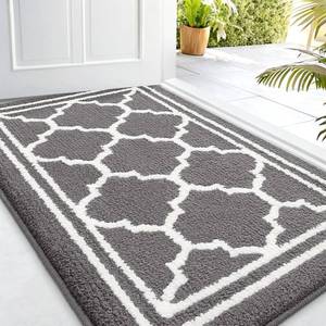 lot 14223 image: Buganda Indoor Door Mat, Dirt-Resistant and Absorbent Doormat, Anti-Slip, Low Profile Floor Mats for Inside Entryway, Front, and Back Door Entrance (32x20 Inches, Grey)