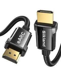 lot 14225 image: Silkland 8K HDMI ARCeARC Cable 2.1 for Soundbar 6.6ft, 8K60Hz 4K120Hz High Speed HDMI Cord for Home Theater, 48Gbps, Dolby Atoms, DTSX Compatible for Vizio Samsung Bose Sound bar, UHD TV, Blu-ray