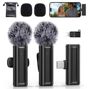 lot 14235 image: Wireless Mini Microphone for iPhone, iPad, Android, 2 Pack Lavalier Mic with 360° Rotatable Clip, Plug and Play Noise Reduction USB-C Mic for Video Recording YouTube TikTok Podcast Content Creators
