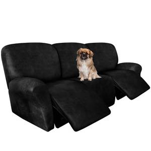 lot 14246 image: ANARACHON Recliner Couch Cover Leather Look Recliner Sofa Covers for 3 Cushion Reclining Sofa Slipcovers 8-Pieces Furniture Protector Spandex Fabric Washable (3 Seater, 02 Black)