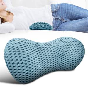 lot 14257 image: Panduo Lumbar Support Pillow for Office Chair, Memory Foam Lumbar Pillow for Lower Back Pain Relief (Blue)