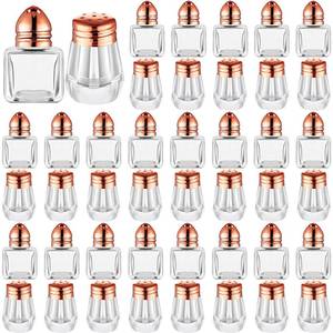 lot 14263 image: Zopeal 50 Set Mini Salt and Pepper Shakers Small Bulk Clear Individual Seasonings Tiny Spice Shakers for Kitchen Wedding Picnic, 2 Styles(Silver Lids) (Some Broken)