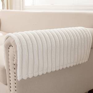 lot 14268 image: Deep Dream Couch Armrest Covers for Sofa, Soft Faux Fur Waterproof Couch Arm Covers Set of 2, Washable Recliner Chair Arm Cover Protector (Off White, 23 x 23 2 Pack)