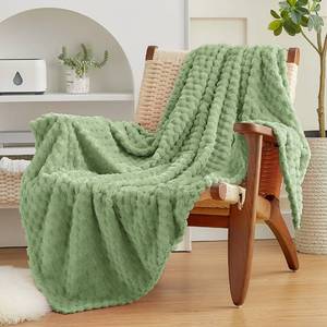lot 14282 image: EXQ Home Fleece Throw Blanket for Couch or Bed - 3D Imitation Turtle Shell Jacquard Decorative Blankets - Cozy Soft Lightweight Fuzzy Flannel Blanket Suitable for All Seasons(50�60,Sage Green)