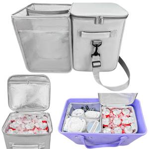 lot 14283 image: XYFuuee 2-in-1 Cooler Organizer Insert for X Large Bogg Bag Accessories, PEVA Portable Leak-Proof Ice Chest, Lightweight Mesh Divider Inserts Pouch with 4Fastener for XL Bog Beach Rubber Tote, Gray