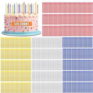 lot 14286 image: MTLEE 576 Pcs Birthday Candles Bulk Spiral Cake Candles for Celebrating Birthday Cake Decorations for Holiday Party Supplies (4 Color)