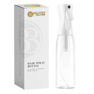 lot 14295 image: BeautifyBeauties Spray Bottle For Hair �� Continuous Mister Spray Bottle for Hairstyling, Cleaning, Plants, Pets, Barbers, Salons, Essential Oil Scents (Clear, 16.9oz500ml) 11 H x 2.6 L