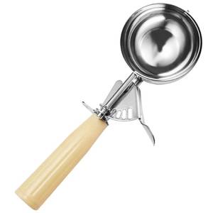 lot 14314 image: Saebye Portion Scoop - #6 (5.3 oz) - Disher, Food Scoop, Cupcake Scoop, Muffin Scoops - Portion Control - 188 Stainless Steel, Ivory Handle