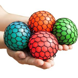 lot 14317 image: Bingole 4PCS Randomly Mesh Squishy Balls Stress Relief Squeeze Grape Balls Relieve Pressure Balls
