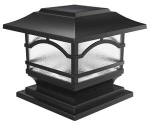 lot 15586 image: Davinci Lighting Premium Solar Outdoor Post Cap Lights - 4x4 5x5 6x6 - Bright LED Light for Fence Deck Garden or Patio Posts - Slate Black (1 Pack)