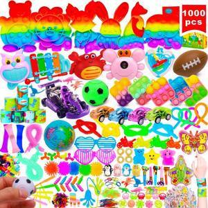 lot 15587 image: 1000 Pcs Kids Party Favors Stocking Stuffers Gifts,Fidgets Toys Pack,Bulk Toys for Carnival Treasure Classroom Prizes Box,Adults Stress Relief Sensory Toys,Pinata Filler, Autism Autistic Children ADHD may be missing a few items