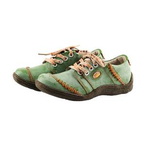 lot 15605 image: TMA EYES Womens Retro Leather Walking Shoes, Hand Sewn Craftsmanship, Comfortable and Shock-Absorbing Sports Shoes(Green,10.5)