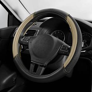 lot 15632 image: Skechers Air-Cooled Steering Wheel Cover,Leather Car Steering Wheel Cover Universal Fit 14 12-15 Car Wheel Protector for Men Women Fit Suvs,Vans,Sedans,Car,Trucks,Beige