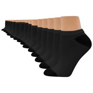 lot 16036 image: Hanes Womens Value Pack, No Show Soft Moisture-wicking Socks, Available In 10 And 14-packs, Black - 14 Pack, 5-9 US