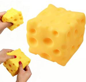 lot 16048 image: Yellow Cheese Squeeze Toy,Soft Novelty Toy, Rebounding Sensory,Help for Relax,Focus, Sensory Cheese for & Adults, Soft Novelty Rebounding Fidget Toy for Party (2.75 in)