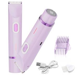 lot 16051 image: Bikini Trimmer for Women,2-in-1 Electric Razors for Womens with Painless Ceramic Blades,Waterproof Wet & Dry Use,Rechargeable Dual Head Electric Shaver for Pubic Legs Underarm Face Hairs& Body