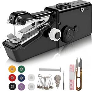 lot 16066 image: Handheld Sewing Machine,Mini Electric Hand-held Cordless Portable Sewing Machine for Beginners,Easy to Use and Fast Stitch Suitable for DIY,Clothes,Home,Travel (Black)