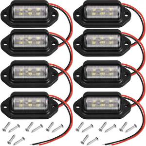 lot 16077 image: Mudder 8 Packs 12V 6 LED License Plate Light Waterproof License Plate Lamp Taillight for Truck SUV Trailer RV Trucks and Boats License Tags