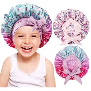 lot 16102 image: 2 PCS Kids Bonnets for Girls,Silk Bonnet for Kid Sleeping,Toddler Bonnet for Curly Hair