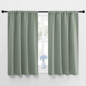 lot 16108 image: NICETOWN Window Curtains Blackout Drapes - Thermal Insulated Solid Rod Pocket Blackout CurtainsDraperies for Living Room (Sage Green, 1 Pair, 42 by 48-Inch)