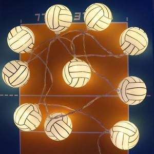 lot 16109 image: Yayfazy Volleyball Decorations String Lights, Timer Battery Operated 5.5ft 10LED Room Decor,Volleyball Ornaments for Christmas Tree, Bedroom, Sports Theme Party Favors, Christmas Gift