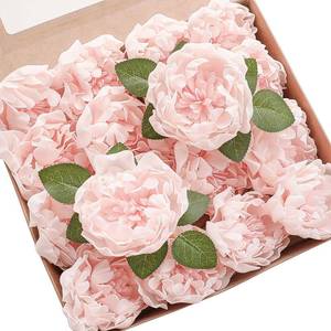 lot 16113 image: Floroom Artificial Flowers 16pcs 4 Blush Blooming Peonies Real Looking Foam Fake Peony with Stems for DIY Wedding Bouquets Pink Bridal Shower Centerpieces Floral Arrangements Party Tables Decorations