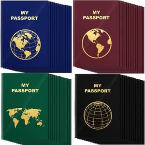 lot 16119 image: Lincia 48 Pcs Blank Passport Notebook Fake Passport Book Travel Journal Book Bulk Coloring Travel Airplane Activity Decor Projects(Vintage Color)