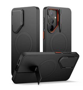 lot 18421 image: SURITCH for Samsung Galaxy S26 Phone Case, Magnetic Protective Cover with Camera Cover & Adjustable Metal Kickstand for Galaxy S26 -Black