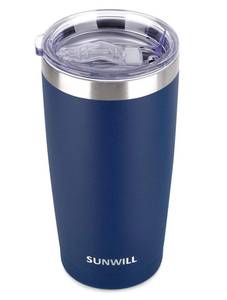 lot 18488 image: SUNWILL Travel Coffee Tumbler 20 oz, Insulated Mug with Lid, Stainless Steel Cup for Outdoor, Powder Coated Navy