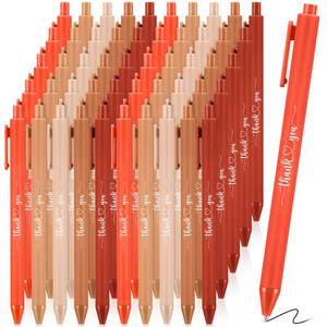 lot 19712 image: Chiisong 100 Pcs Thank You Pen Bulk Multicolor Ballpoint Pen for Server Employee Appreciation Gift for Coworker Team Office Staff Nurse Teacher Wedding Bridal Baby Shower Party(Orange Series Color)