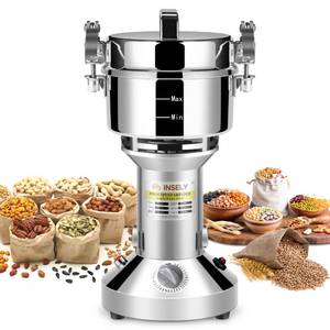 lot 19759 image: INSELY 700g Grain Mill Grinder��Stainless Steel Grain Mill for Flour Nut Pill Wheat Corn Herbs Spices & Seasonings Dry Grinder Electric Machine Grinder for Kitchen