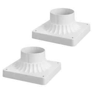 lot 19764 image: MrSconce Outdoor Post Light Mounting Base 2 Pack,Cast Aluminum Pier Mount Base Adapter for Deck Porch Garden in Matter White Finish 5.6 W5.6 L