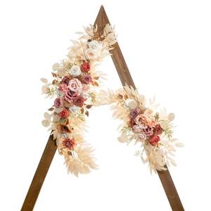 lot 19768 image: Lisuun Wedding Arch Flowers, Artificial Flowers for Decoration, Large Flower Swag for Boho Styles Wedding Ceremony Floral Decor - Pack of 2