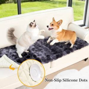 lot 19770 image: AISDE Dog Couch Cover Sofa Non-Slip - Pet Sofa Covers for 3 Cushion Couch Protector Slipcovers Dogs Bed Washable, Black, 27.6x70.9