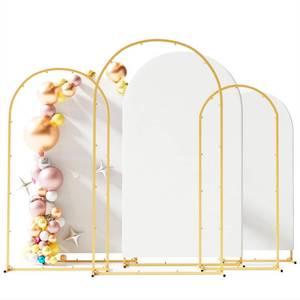 lot 19774 image: Toolterritary Set of 3 Metal Arch Backdrop Stand with Cover Set, (7.2FT, 6.6FT, 6FT Wedding Arch and Cover Set), Backdrop Arch for Party, Baby Shower, Birthday, and Graduation Ceremony