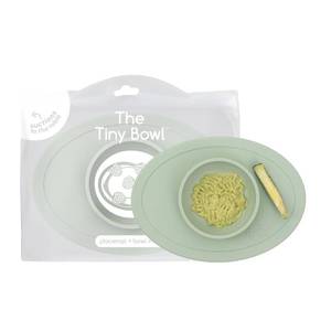 lot 20145 image: ezpz Tiny Bowl (Sage) - 6 Months - 100% Silicone Suction Placemat  Bowl for Infants - Fits All Highchair Trays - Baby-Led Weaning Supplies
