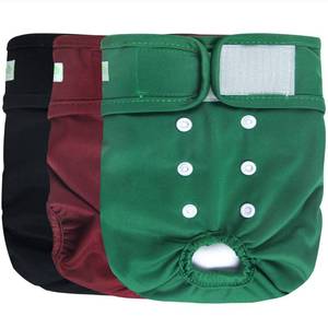 lot 20158 image: wegreeco Washable Female Dog Diapers Large (Pack of 2, Green and Black Only)